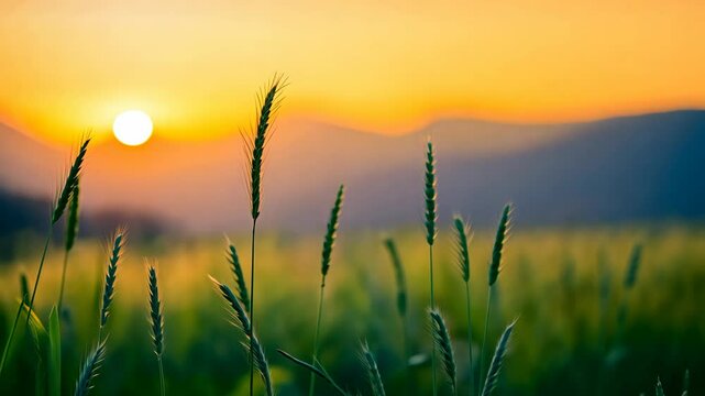 foxtail grass in gentle wind 