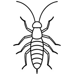 Minimalist Earwig Line Art Vector