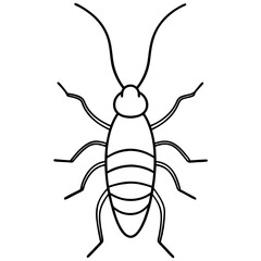 Minimalist Earwig Line Art Vector