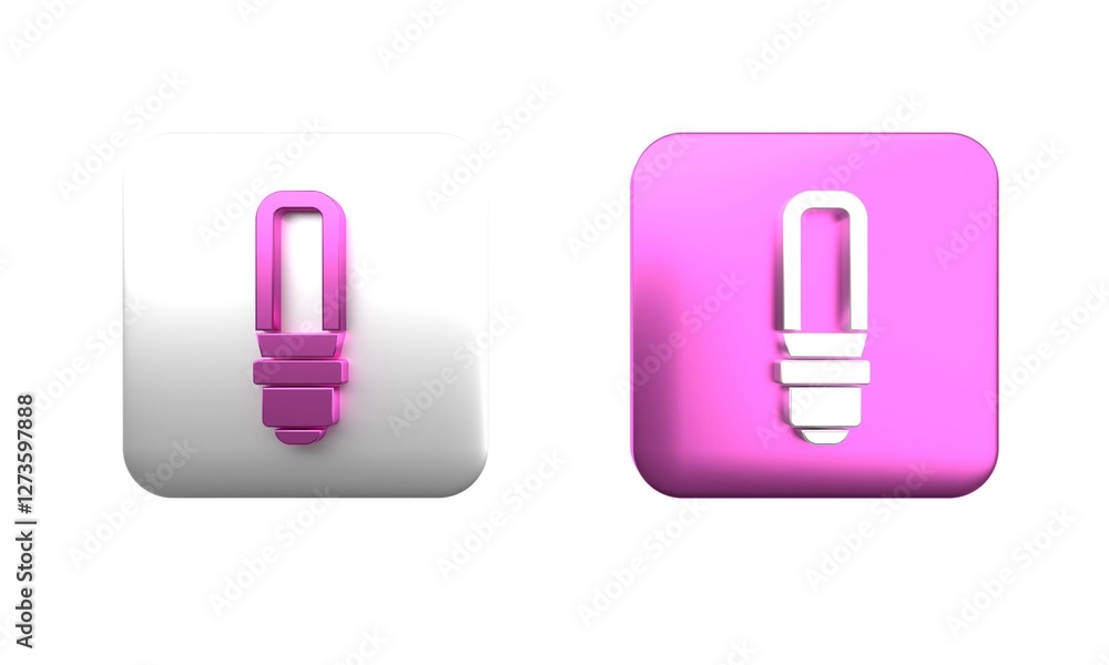 Poster colorful led light bulb icon isolated on white background. economical led illuminated lightbulb. sav