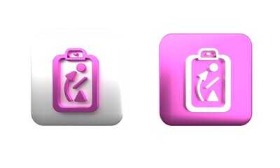 Colorful Planning strategy concept icon isolated on white background. Baseball cup formation and tactic. Square button. 3D render illustration