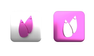 Colorful Seeds of a specific plant icon isolated on white background. Square button. 3D render illustration