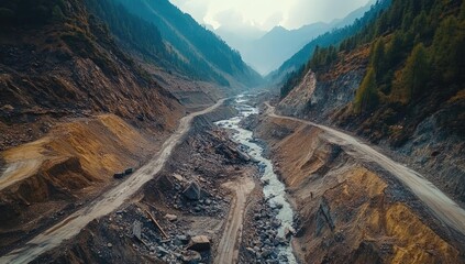 Mountain Valley Road Construction, River Diversion