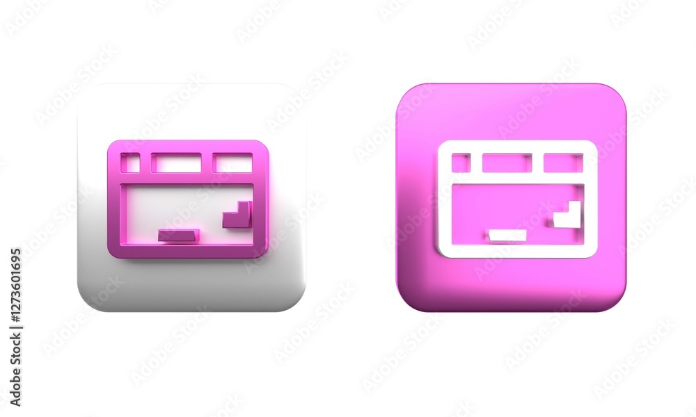Poster colorful computer keyboard icon isolated on white background. pc component sign. square button. 3d r