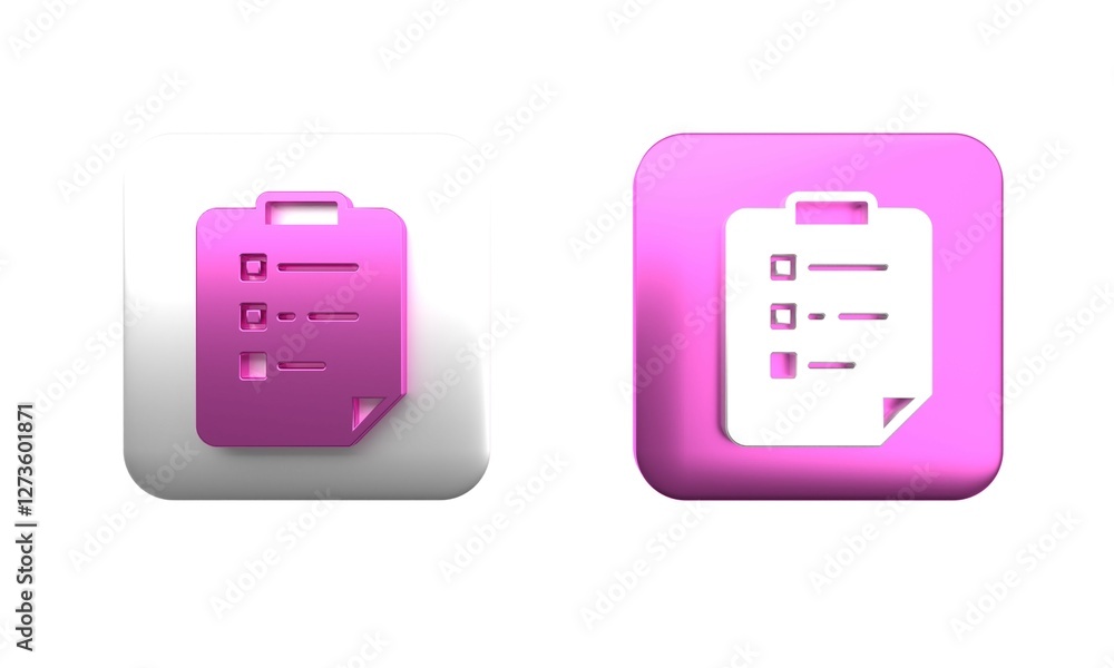 Aufkleber colorful clipboard with checklist icon isolated on white background. control list symbol. survey pol