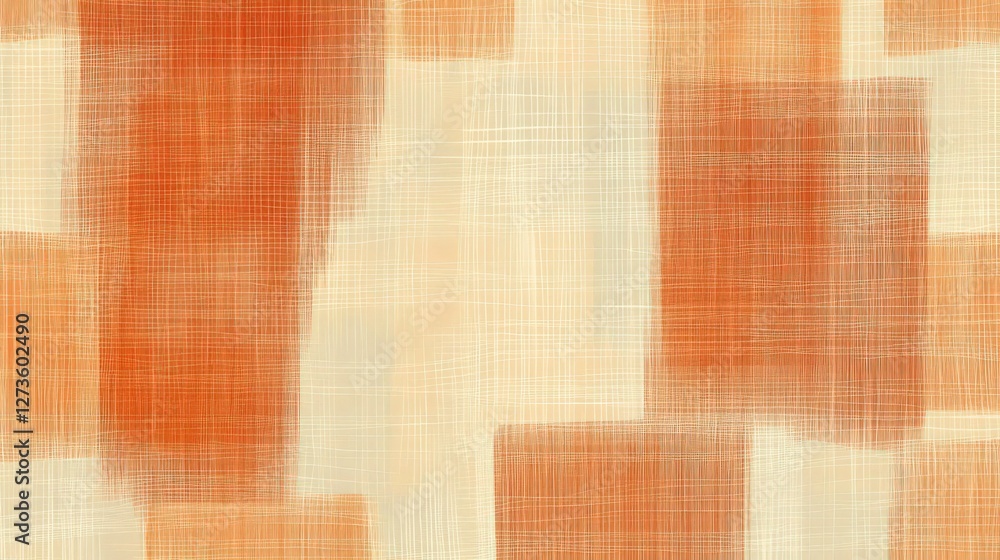 Sticker a seamless abstract grating pattern in warm rust orange and neutral beige tones, featuring layered g
