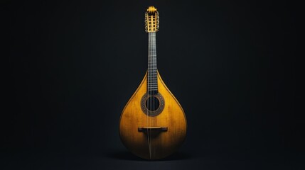 Saz baglama Turkish Music Instrument Isolated on a Black Background