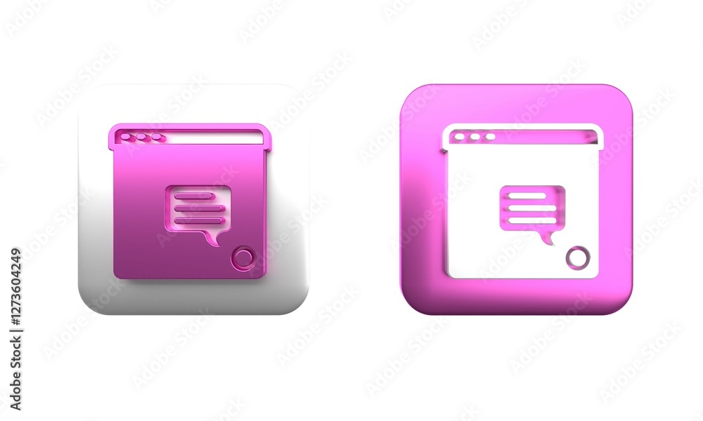 Poster colorful new chat messages notification icon isolated on white background. smartphone chatting sms m