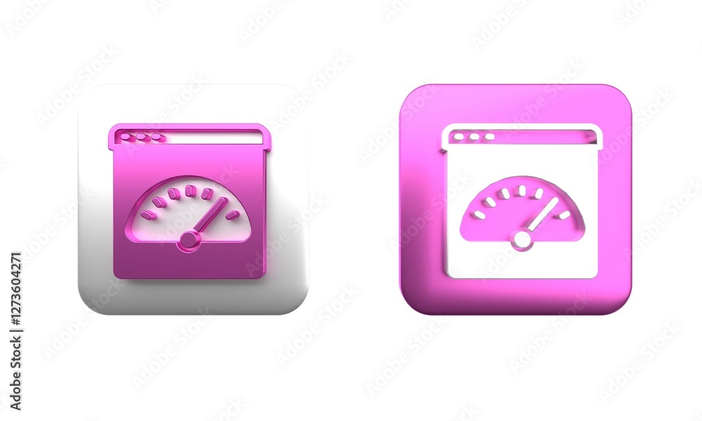 Poster colorful digital speed meter icon isolated on white background. global network high speed connection