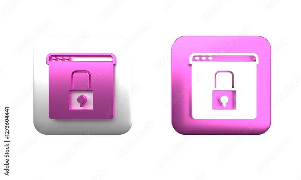 Poster colorful secure your site with https, ssl icon isolated on white background. internet communication 