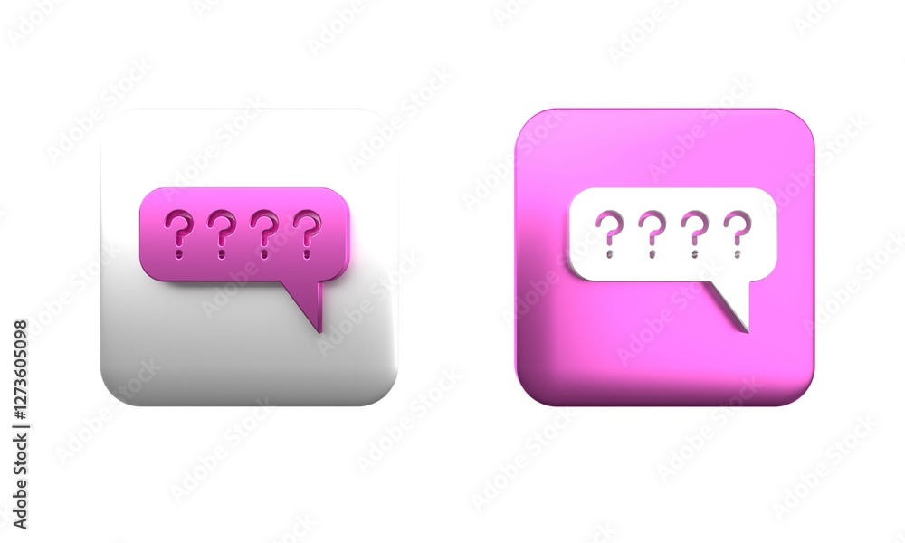 Aufkleber colorful speech bubbles with question icon isolated on white background. faq sign. chat speech bubbl