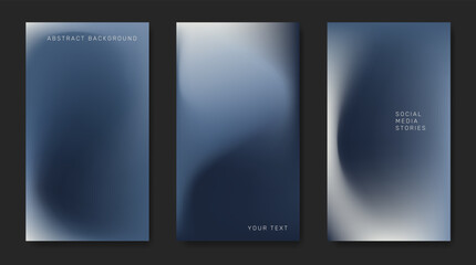 Fototapeta premium Three backgrounds with dark abstract gradients. For posters, banners, covers, etc.