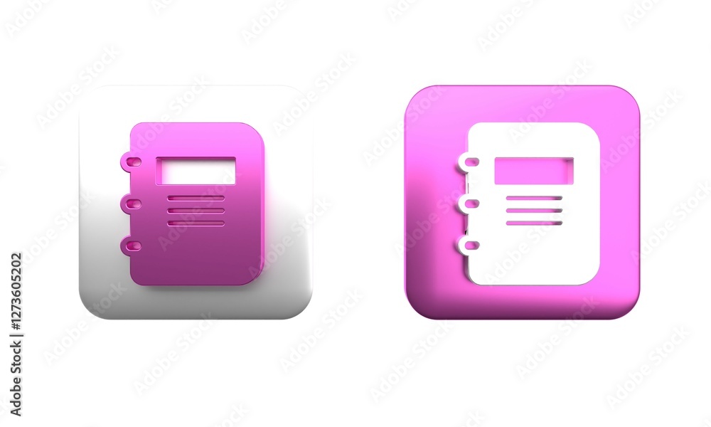 Poster colorful notebook icon isolated on white background. spiral notepad icon. school notebook. writing p
