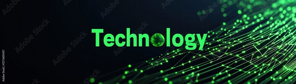 Poster abstract green technology network digital innovation data stream and global connectivity