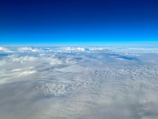 Cloudscape seen from a holiday jet at cruising altitude