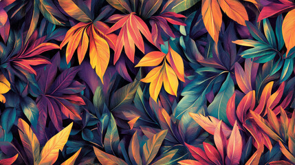 Seamless pattern with leaves background vector illustration nature design floral summer plant textile fashion tropical art.