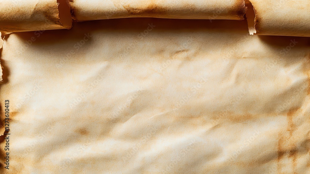 Poster old parchment paper with curled edges and a textured surface.