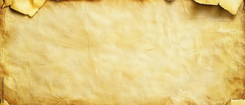 Poster old parchment paper with a textured background and curled edges.