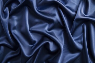 Fototapeta premium Dark blue silk fabric, draped elegantly. Ideal for backgrounds, textures, or clothing presentations
