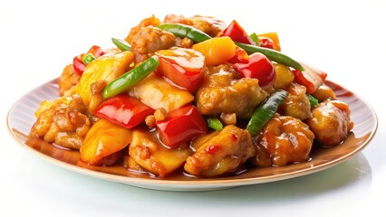 Sweet and Sour Chicken Dish on Plate