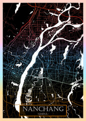 Nanchang City Street Map, modern city background, urban city, watercolor city art, abstract city, urban background, city landscape, city banner district, city house, business city view