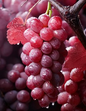 uvas rojas en las ramas de una vid