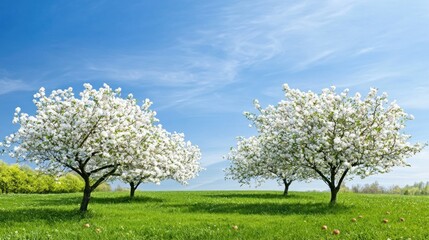 Naklejka premium Blossoming Apple Trees in Spring