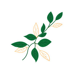 Gold  Green Leaf Plant Decoration