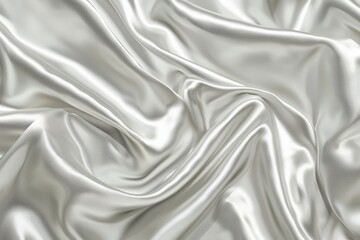 Obraz premium Silver silk fabric with draped folds and luxurious appearance for backgrounds and presentations