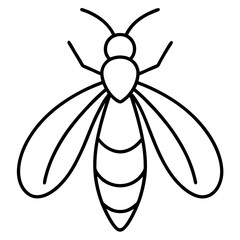 Minimalist Firefly Line Art Vector