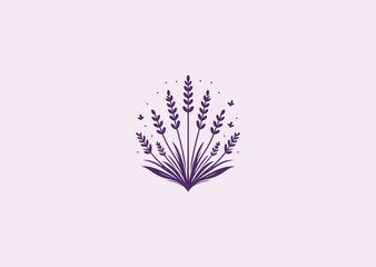 A delicate lavender logo symbolizing calm, relaxation, and natural beauty with an elegant design. © PULO