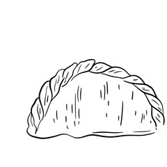 Curry Puff Doodle Outline Hand drawing