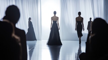 Fototapeta premium Inaugural ceremony for a new fashion runway show. Featuring glamour and style