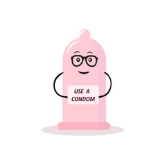 Use condoms for safe love vector sign symbol