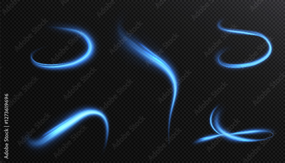 Aufkleber magic glow. light effect sparkles along a curved path, glittering with a shiny magical textured shim