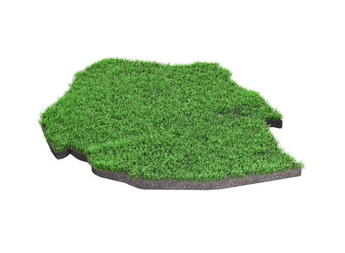 Eswatini Map Soil Land Geology Cross Section Green Grass And Rock Ground Texture 3d Illustration