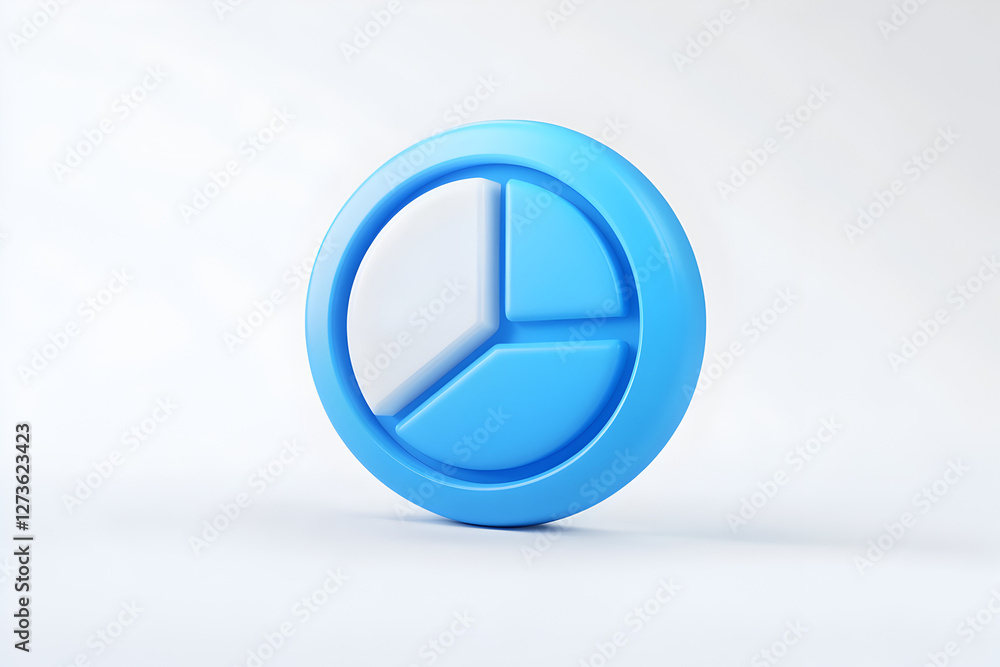 Poster digital communication symbol featuring a 3d speech bubble with a time and data analytics icon