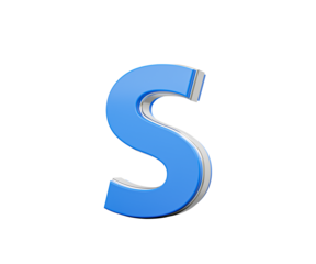 Blue Capital Letter S Gleams With Its Sleek Modern Design Bold Font With Sharp Edges 3D Illustration