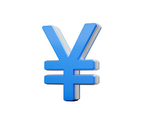 Vibrant Blue Japanese Yen Currency Symbol Gleams With Sleek Modern Design 3D Illustration