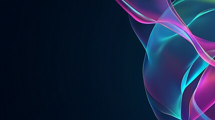Naklejka premium Abstract Neon Waves Flowing Dark Background
