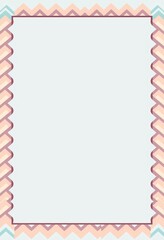 Obraz premium Pastel Chevron Border Design Blank Template