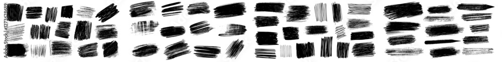 Poster pencil shading is applied to squares, while a pen stroke creates a scribble, a hand-drawn scrawl, an