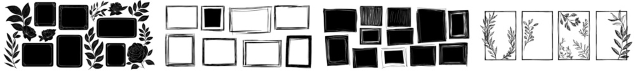 A rectangular frame line is accompanied by a square shape outline in a hand-drawn style, presented as a modern illustration isolated from other elements