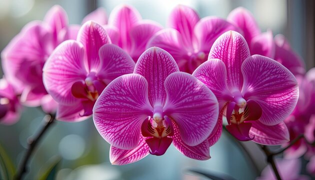 purple orchid flower a garden background
