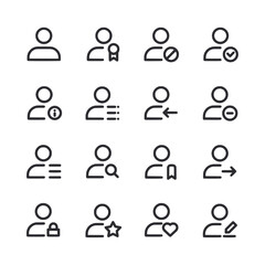A set of icons for a person