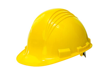 Fototapeta premium Yellow construction helmet isolated on white background.