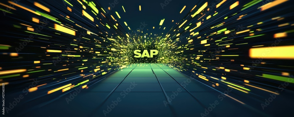Aufkleber abstract data stream tunnel futuristic sap technology concept
