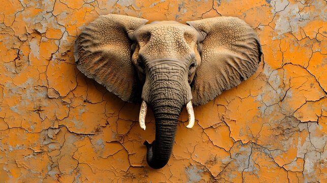 view of an African elephant s textured wrinkled skin showcasing the intricate patterns and rugged surface of this majestic powerful mammal  The image highlights the elephant s impressive size