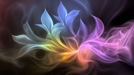 Abstract Colorful Floral Smoke Design