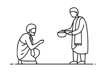 Alms Islamic vectors, muslim share Icons representing Zakat, the Islamic practice of charity, illustrate the act of giving monetary aid and distributing alms. These symbols depict Muslim individuals.